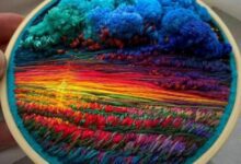 Минута отдыха Красочные вышитые пейзажи российской художницы Веры Шимуни (29 фото) Интересное 