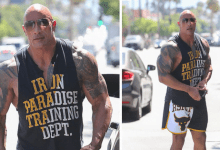 Минута отдыха Дуэйн «Скала» Джонсон красуется мышцами по дороге в тренажерный зал (6 фото) Знаменитости 