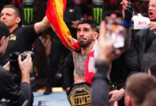 Минута отдыха Топурия нокаутировал Волкановски и завоевал титул чемпиона UFC в полулегком весе Спорт 