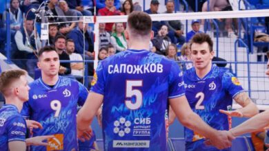 Минута отдыха Волейболисты московского «Динамо победили «Нову» в матче Суперлиги Спорт 