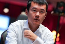 Минута отдыха Дин Лижэнь белыми фигурами сыграл вничью с Гукешем Доммараджу в четвертой партии матча за шахматную корону Спорт 