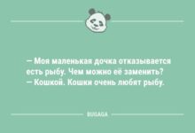 Минута отдыха Анекдоты-свежинки: «Моя маленькая дочка отказывается есть рыбу…» (11 шт) Анекдоты 
