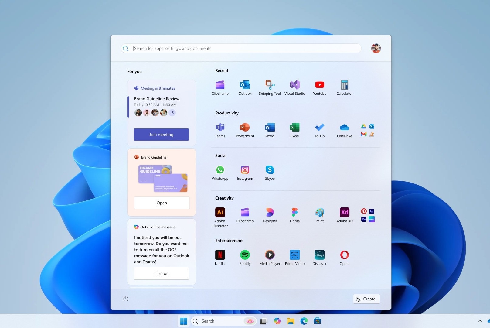 Минута отдыха Microsoft показала отклонённые редизайны меню «Пуск» в Windows 11 Полезности  