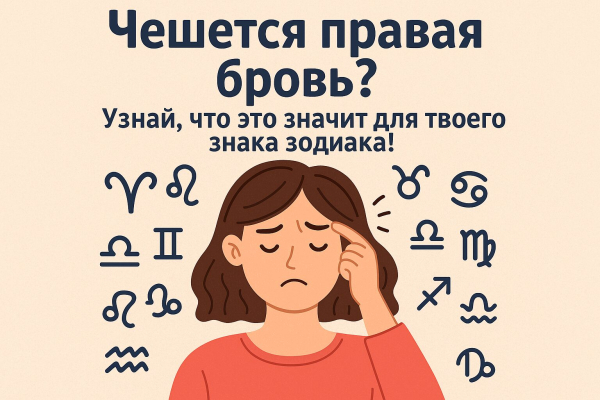 Минута отдыха Чешется правая бровь? Узнай, что это значит для твоего знака зодиака! Интересное  