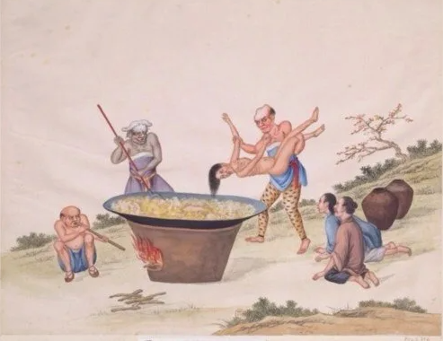 Минута отдыха Суд по-китайски с помощью кипящего масла Интересное 