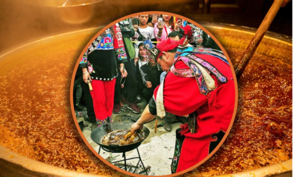 Минута отдыха Суд по-китайски с помощью кипящего масла Интересное 