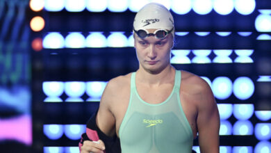 Минута отдыха Суркова выиграла золотую медаль Кубка сильнейших спортсменов в заплыве на 50 м вольным стилем Спорт 