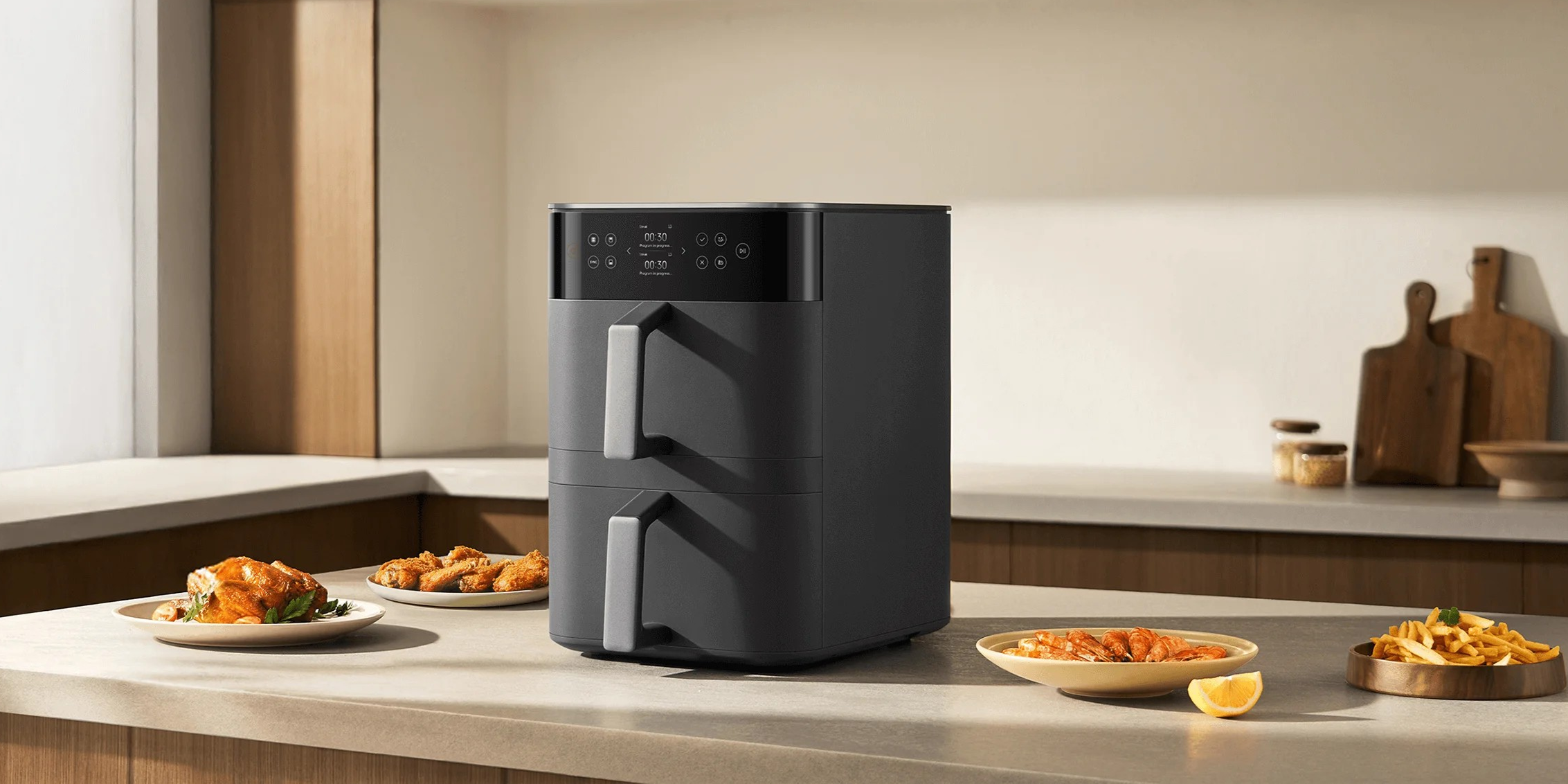 Xiaomi выпустила &laquo;двухэтажный&raquo; аэрогриль на 12 литров с режимом сушки