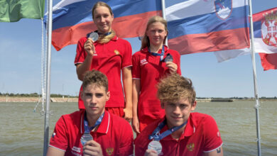 Минута отдыха Россияне завоевали серебро в эстафете на чемпионате Европы по плаванию на открытой воде среди юниоров Спорт 