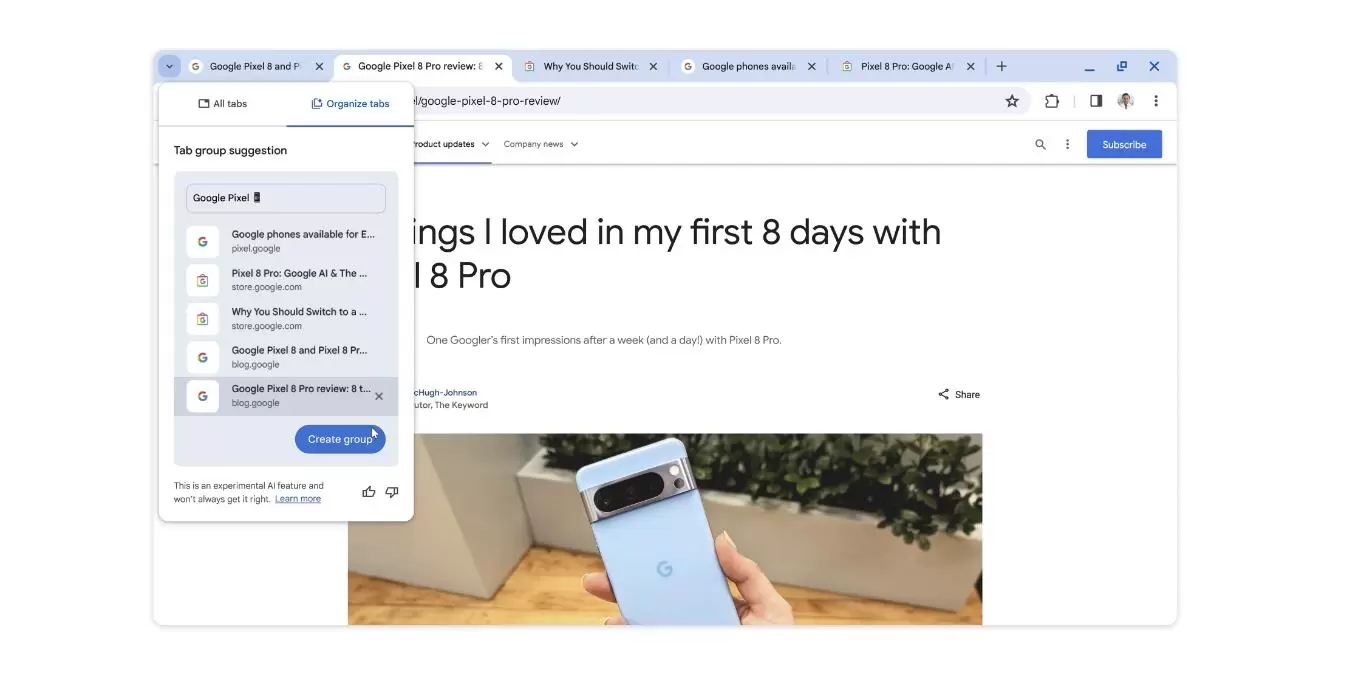 Минута отдыха Google добавит в Chrome нейросеть для организации вкладок и написания текстов Полезности  